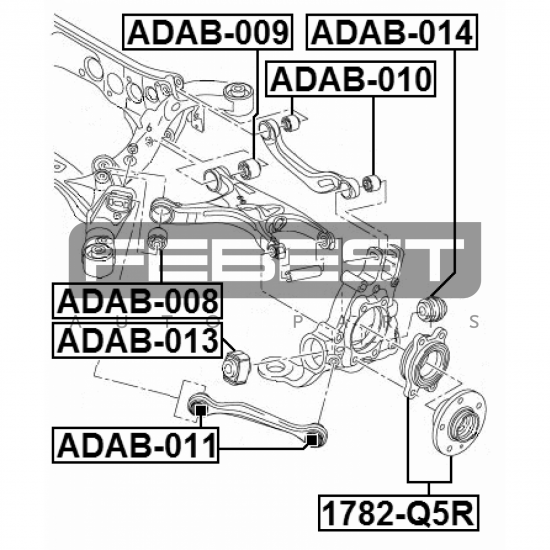 Butuc Roata Spate AUDI A5 S5 2008- 2016 Febest 1782-Q5R