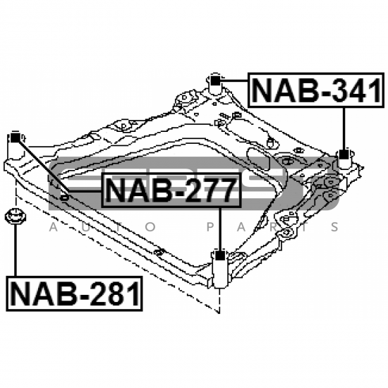 Bucsa Cadru motor Spate Febest NAB-341
